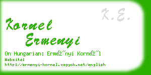 kornel ermenyi business card